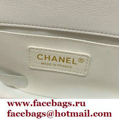 Chanel Grained Calfskin Small BOY Messenger Bag AS3350 White 2022