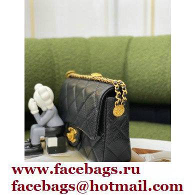 Chanel Grained Calfskin Small Flap Bag AS3369 Black 2022 - Click Image to Close