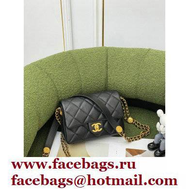 Chanel Grained Calfskin Small Flap Bag AS3369 Black 2022