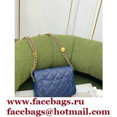 Chanel Grained Calfskin Small Flap Bag AS3369 Blue 2022