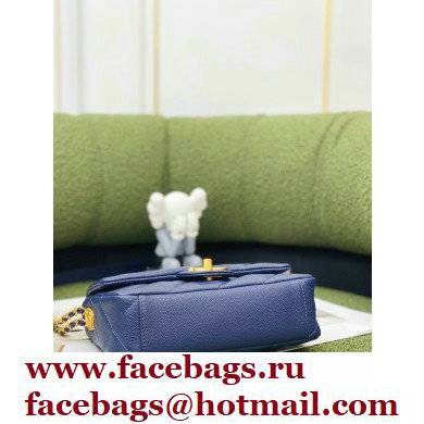 Chanel Grained Calfskin Small Flap Bag AS3369 Blue 2022 - Click Image to Close
