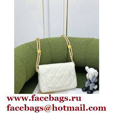 Chanel Grained Calfskin Small Flap Bag AS3369 White 2022 - Click Image to Close