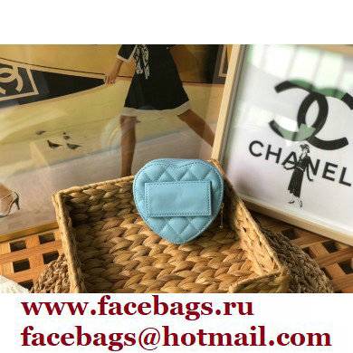 Chanel Heart Belt Bag with Chain Blue 2022 - Click Image to Close