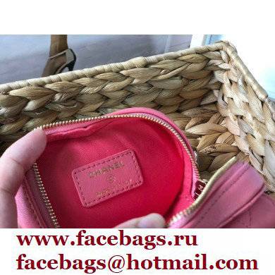Chanel Heart Belt Bag with Chain Dark Pink 2022