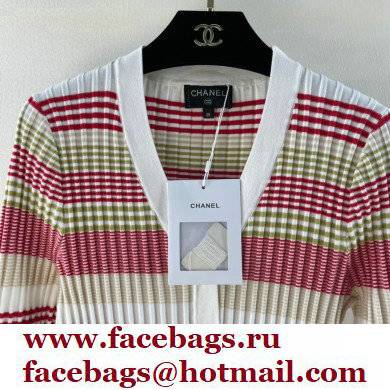 Chanel Knit red striped Cardigan 2022 - Click Image to Close