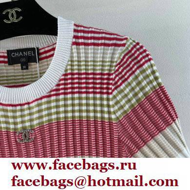 Chanel Knit red striped t-shirt 2022 - Click Image to Close