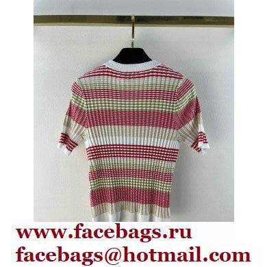 Chanel Knit red striped t-shirt 2022 - Click Image to Close