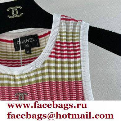 Chanel Knit red striped vest 2022 - Click Image to Close