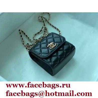 Chanel Lambskin Clutch with Chain Bag A81633 Black 2022 - Click Image to Close
