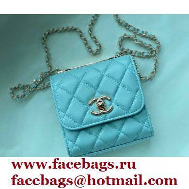 Chanel Lambskin Clutch with Chain Bag A81633 Blue 2022