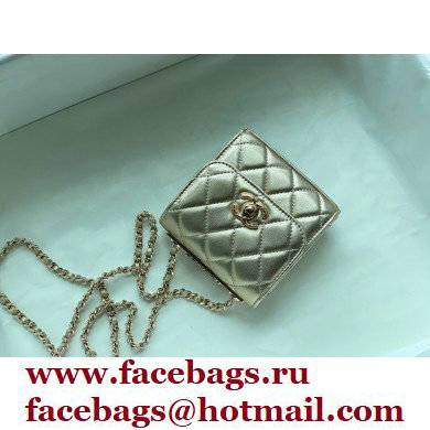 Chanel Lambskin Clutch with Chain Bag A81633 Gold 2022 - Click Image to Close