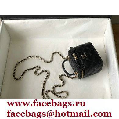 Chanel Lambskin Mini Vanity Case with Chain Bag 81189 Black 2022 - Click Image to Close