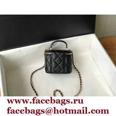 Chanel Lambskin Mini Vanity Case with Chain Bag 81189 Black 2022 - Click Image to Close