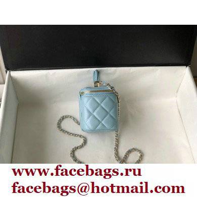 Chanel Lambskin Mini Vanity Case with Chain Bag 81189 Blue 2022