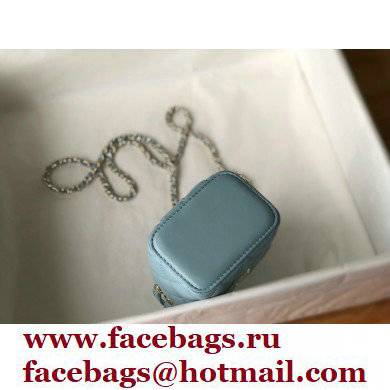 Chanel Lambskin Mini Vanity Case with Chain Bag 81189 Blue 2022 - Click Image to Close