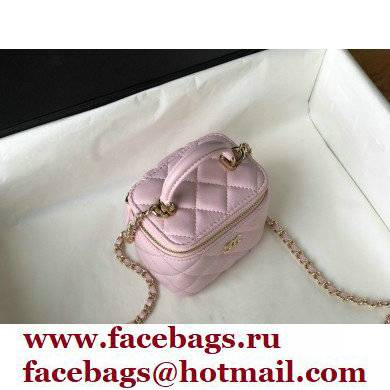 Chanel Lambskin Mini Vanity Case with Chain Bag 81189 Pink 2022 - Click Image to Close