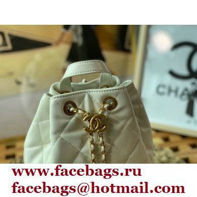 Chanel Lambskin Small Backpack Bag AS3211 White 2022