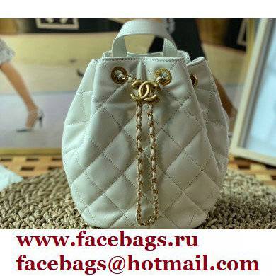 Chanel Lambskin Small Backpack Bag AS3211 White 2022