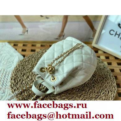 Chanel Lambskin Small Backpack Bag AS3211 White 2022 - Click Image to Close