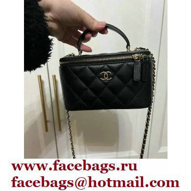 Chanel Lambskin Small Vanity Case with Chain Bag 81190 Black 2022 - Click Image to Close