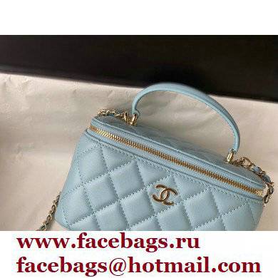 Chanel Lambskin Small Vanity Case with Chain Bag 81190 Blue 2022
