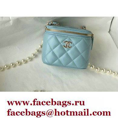Chanel Mini Pearl Vanity Case Bag 81121 Blue 2022 - Click Image to Close
