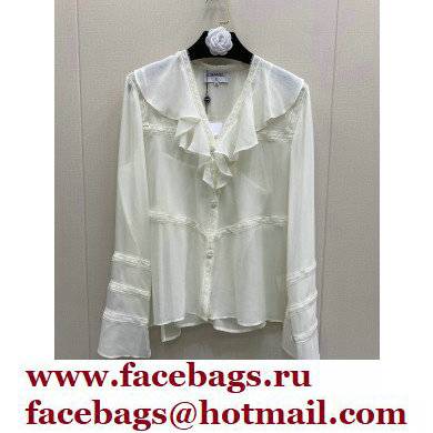 Chanel Silk Shirt White 2022 - Click Image to Close