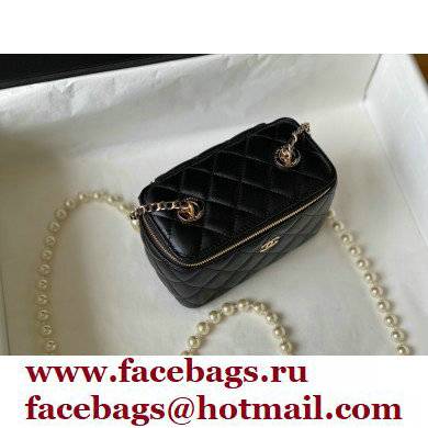 Chanel Small Pearl Vanity Case Bag 81192 Black 2022 - Click Image to Close