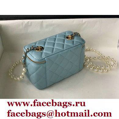 Chanel Small Pearl Vanity Case Bag 81192 Blue 2022 - Click Image to Close