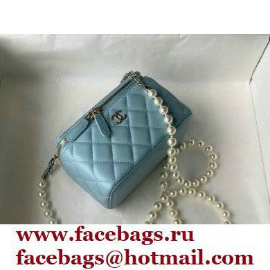 Chanel Small Pearl Vanity Case Bag 81192 Blue 2022
