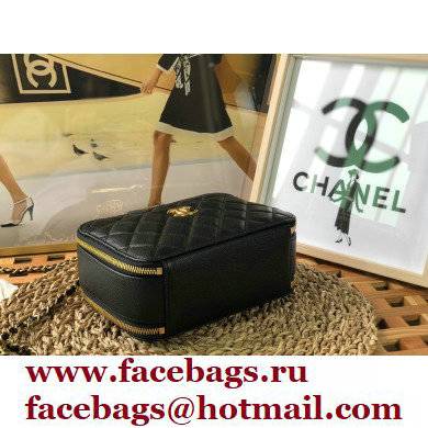 Chanel Small Vanity Case with Chain Bag AS3221 in Grained Calfskin Black 2022 - Click Image to Close