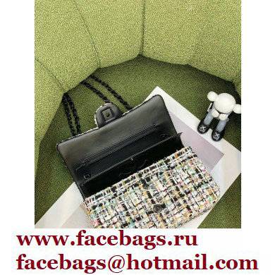 Chanel Tweed Medium Classic Flap Bag Black/Multi 2022 - Click Image to Close