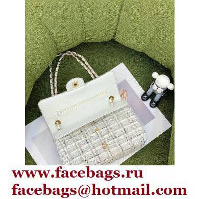 Chanel Tweed Medium Classic Flap Bag Creamy 2022 - Click Image to Close