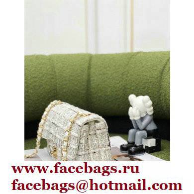 Chanel Tweed Small Classic Flap Bag Creamy 2022