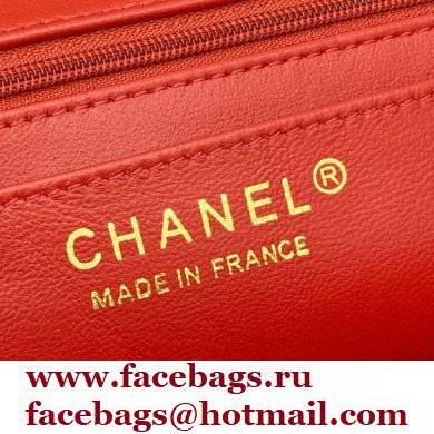 Chanel Tweed Small Classic Flap Bag Red 2022 - Click Image to Close