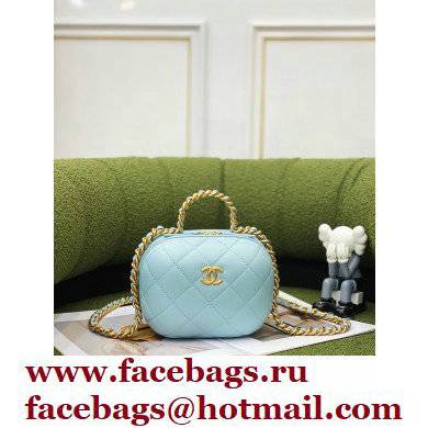 Chanel Vanity Case With Chain Bag AP2699 Blue 2022 - Click Image to Close