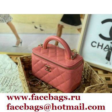 Chanel Vanity Case with Chain Bag AP2846 in Lambskin Dark Pink 2022