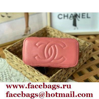 Chanel Vanity Case with Chain Bag AP2846 in Lambskin Dark Pink 2022
