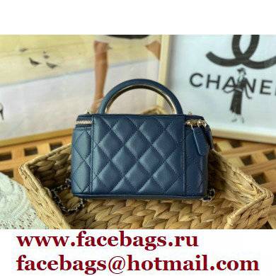 Chanel Vanity Case with Chain Bag AP2846 in Lambskin Navy Blue 2022