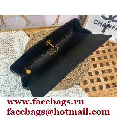 Chanel Vintage Shopping Tote Bag in Grained Calfskin A98 Black 2022