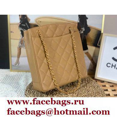Chanel Vintage Shopping Tote Bag in Grained Calfskin A99 Apricot 2022