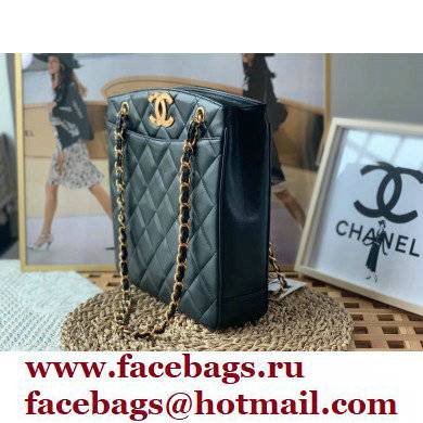 Chanel Vintage Shopping Tote Bag in Lambskin Black A99 2022