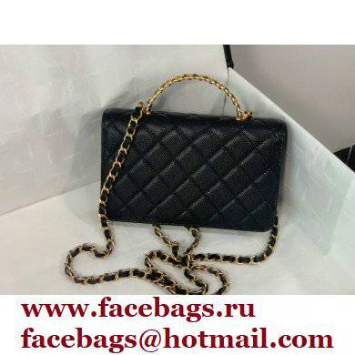 Chanel Wallet on Chain WOC Bag with Chain Handle AP2804 in Grained Calfskin Black 2022 - Click Image to Close