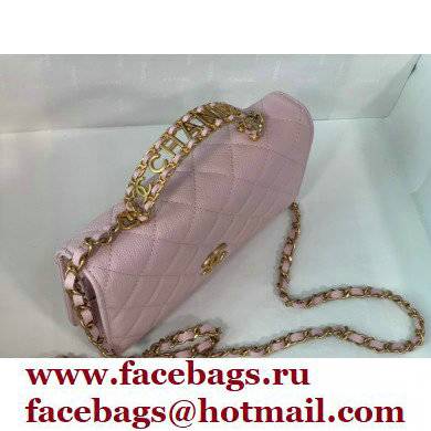 Chanel Wallet on Chain WOC Bag with Chain Handle AP2804 in Grained Calfskin Pink 2022