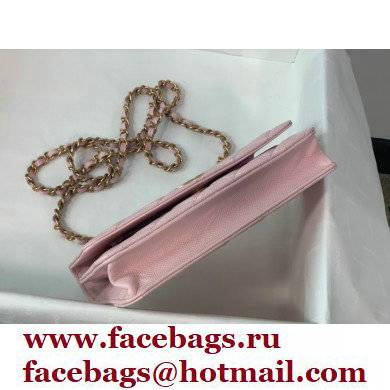 Chanel Wallet on Chain WOC Bag with Chain Handle AP2804 in Grained Calfskin Pink 2022