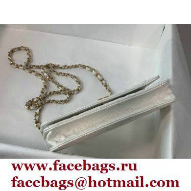 Chanel Wallet on Chain WOC Bag with Chain Handle AP2804 in Grained Calfskin White 2022