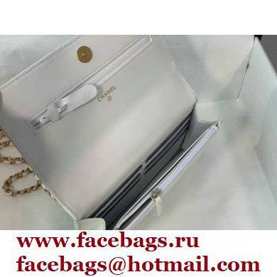 Chanel Wallet on Chain WOC Bag with Chain Handle AP2804 in Grained Calfskin White 2022