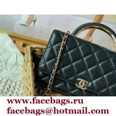 Chanel Wallet on Chain WOC Bag with Handle AP2844 in Lambskin Black 2022