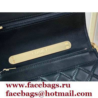 Chanel Wallet on Chain WOC Bag with Handle AP2844 in Lambskin Black 2022 - Click Image to Close
