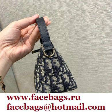 Dior Small DiorTravel Nomad Pouch Bag in Oblique Blue 2022